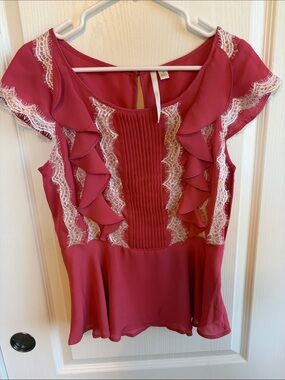 Women’s Ruffle Lace Trim Blouse